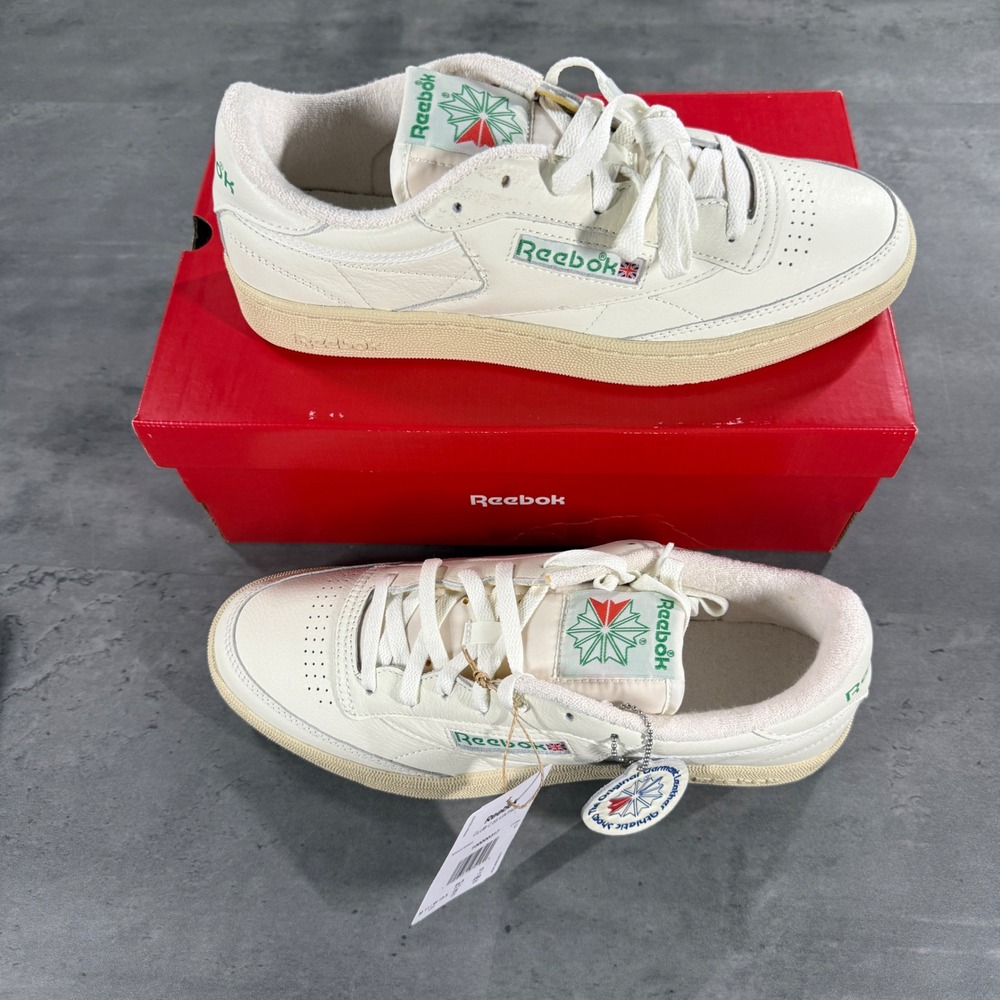 Reebok Sneakers Mens 11 Club C 85 Vintage Chalk White Leather 100000317 NEW